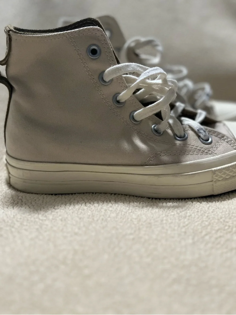 converse chuck taylor all star high top beige canvas sneakers unisex